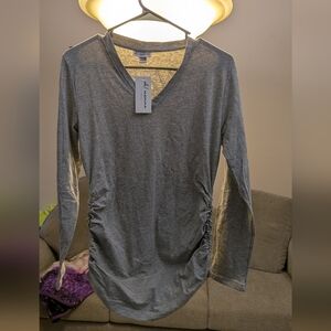 Oh Mama Maternity Heather Gray Long Sleeve Top Medium